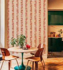 Linear Footprints Wallpaper by Tres Tintas Red