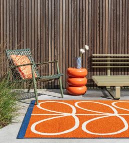 Orla Kiely Linear Stem Outdoor rug Orange 464403140200-US Orange
