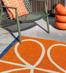 Orla Kiely Linear Stem Outdoor rug Orange 464403140200-US Orange