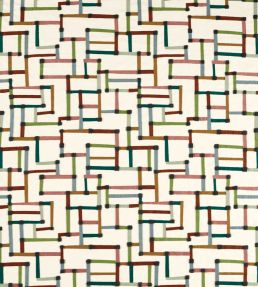 Lineas Fabric by Harlequin Forest/Azul/Blush