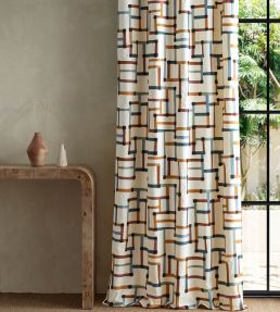 Lineas Fabric by Harlequin Spice/Terracotta/Midnight