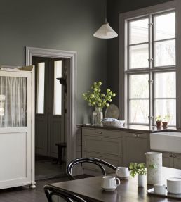 Linen Wallpaper by Borastapeter Deep Sage