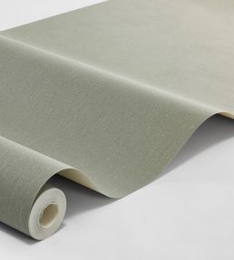 Linen Wallpaper by Borastapeter Deep Sage