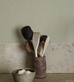 Linen Wallpaper by Borastapeter Soft Olive