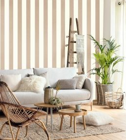 Linen Lines Wallpaper by Caselio Vert Amande