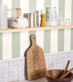Linen Lines Wallpaper by Caselio Vert Amande