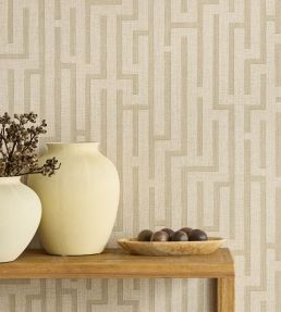 Linen Trellis Wallpaper by Eijffinger Beige/Sand