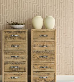 Linen Trellis Wallpaper by Eijffinger Pink/Terracotta