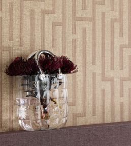 Linen Trellis Wallpaper by Eijffinger Pink/Terracotta