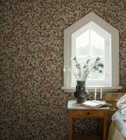 Linnea Wallpaper by Sandberg Charcoal