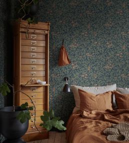 Linnea Wallpaper by Sandberg Midnight Blue