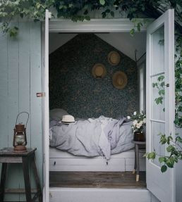 Linnea Wallpaper by Sandberg Midnight Blue