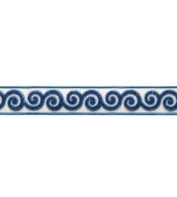 Linora Velvet Border Trimming by Samuel & Sons Sea Blue
