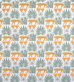 Lioness & Palms 1918 Fabric by CommonRoom Midday