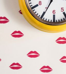 Lips Wallpaper by Barneby Gates Red on Cream