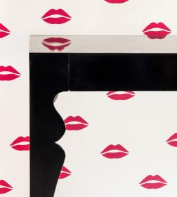 Lips Wallpaper by Barneby Gates Red on Cream