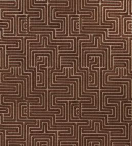 Lisboa Velvet Fabric by Schumacher Bronze
