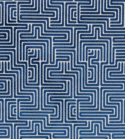 Lisboa Velvet Fabric by Schumacher Midnight Blue