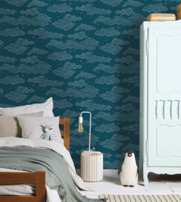 Little Clouds Wallpaper by Caselio Bleu nuit
