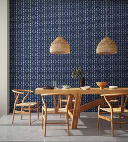 Little Lohko Wallpaper by Scion Indigo / Jasmine