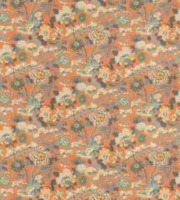 Little Magnolia Fabric by GP & J Baker Teal/Orange