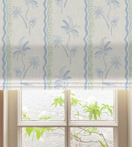 Little Palm Fabric by Kate Medlicott Cloudy Blue-Lawn