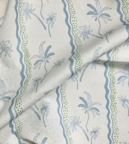Little Palm Fabric by Kate Medlicott Cloudy Blue-Lawn