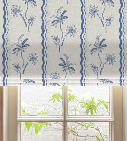 Little Palm Fabric by Kate Medlicott Ocean-Cloudy Blue