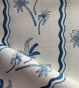 Little Palm Fabric by Kate Medlicott Ocean-Cloudy Blue