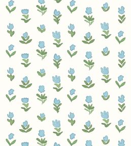 Little Wild Tulips Wallpaper by Ottoline Light Blue