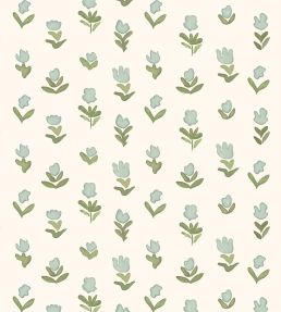 Little Wild Tulips Wallpaper by Ottoline Misty Green