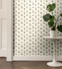 Little Wild Tulips Wallpaper by Ottoline Misty Green