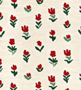 Little Wild Tulips Fabric by Ottoline Red