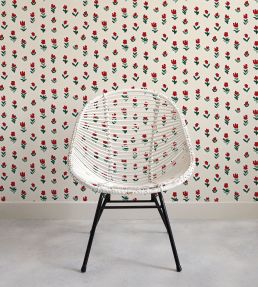 Little Wild Tulips Wallpaper by Ottoline Red