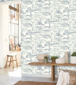 Littoral Wallpaper by Casadeco Bleu Orage