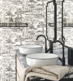 Littoral Wallpaper by Casadeco Noir Fusain