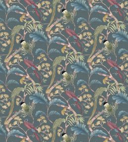 Living Branches Fabric by Josephine Munsey Dark Teal, Yellow and Olive