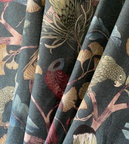 Living Branches Fabric by Josephine Munsey Dark Teal, Yellow and Olive