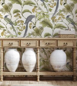 Living Branches Wallpaper by Josephine Munsey Hilles White and Greens