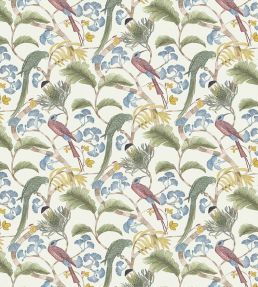 Living Branches Fabric by Josephine Munsey Ivory, Soft Olive and Yellow