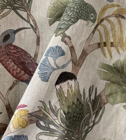 Living Branches Fabric by Josephine Munsey Ivory, Soft Olive and Yellow
