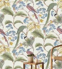 Living Branches Wallpaper by Josephine Munsey Ivory, Soft Olive and Yellow