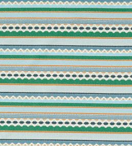 Lock Stitch Fabric by Scion Cornflower/Jade/Apricot