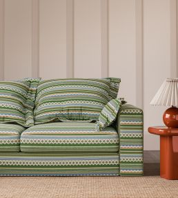 Lock Stitch Fabric by Scion Pine/Forest/Coast Blue