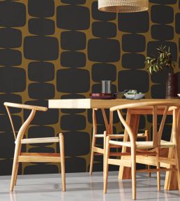 Lohko Wallpaper by Scion Tumeric / Charcoal