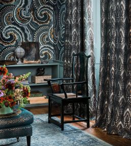 Lolana Velvet Fabric by Romo Indian Green