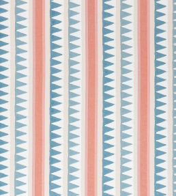 Lomita Stripe Fabric by Thibaut French Blue and Coral