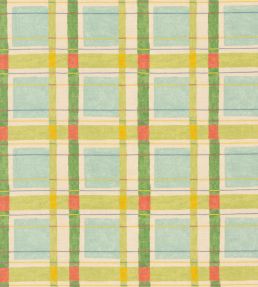 London Check Fabric by George & Minnie Aqua/Emerald