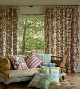 London Check Fabric by George & Minnie Aqua/Emerald