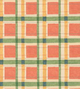 London Check Fabric by George & Minnie Tomato/Daffodil